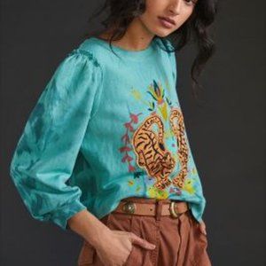 PILCRO TIGER APPLIQUED SWEATSHIRT